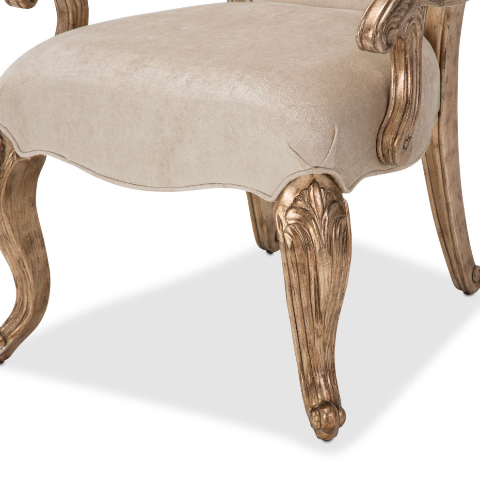 Platine de Royale Velvet Desk Chair  Champagne   Victorian   Armchairs And Accent Chairs   by Michael Amini  Houzz