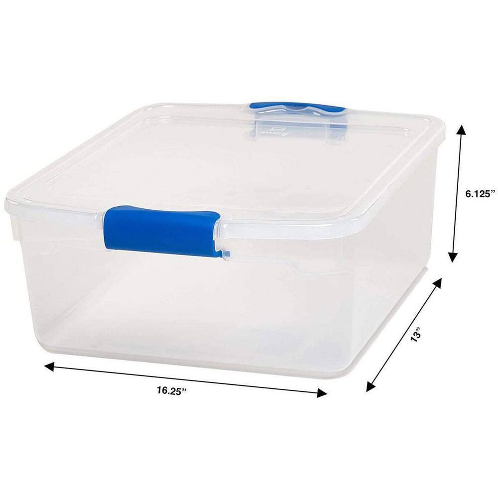 HOMZ 15.5 qt. Heavy Duty Clear Plastic Stackable Storage Containers (16-Pack) 4 x 3420CLRDC.04