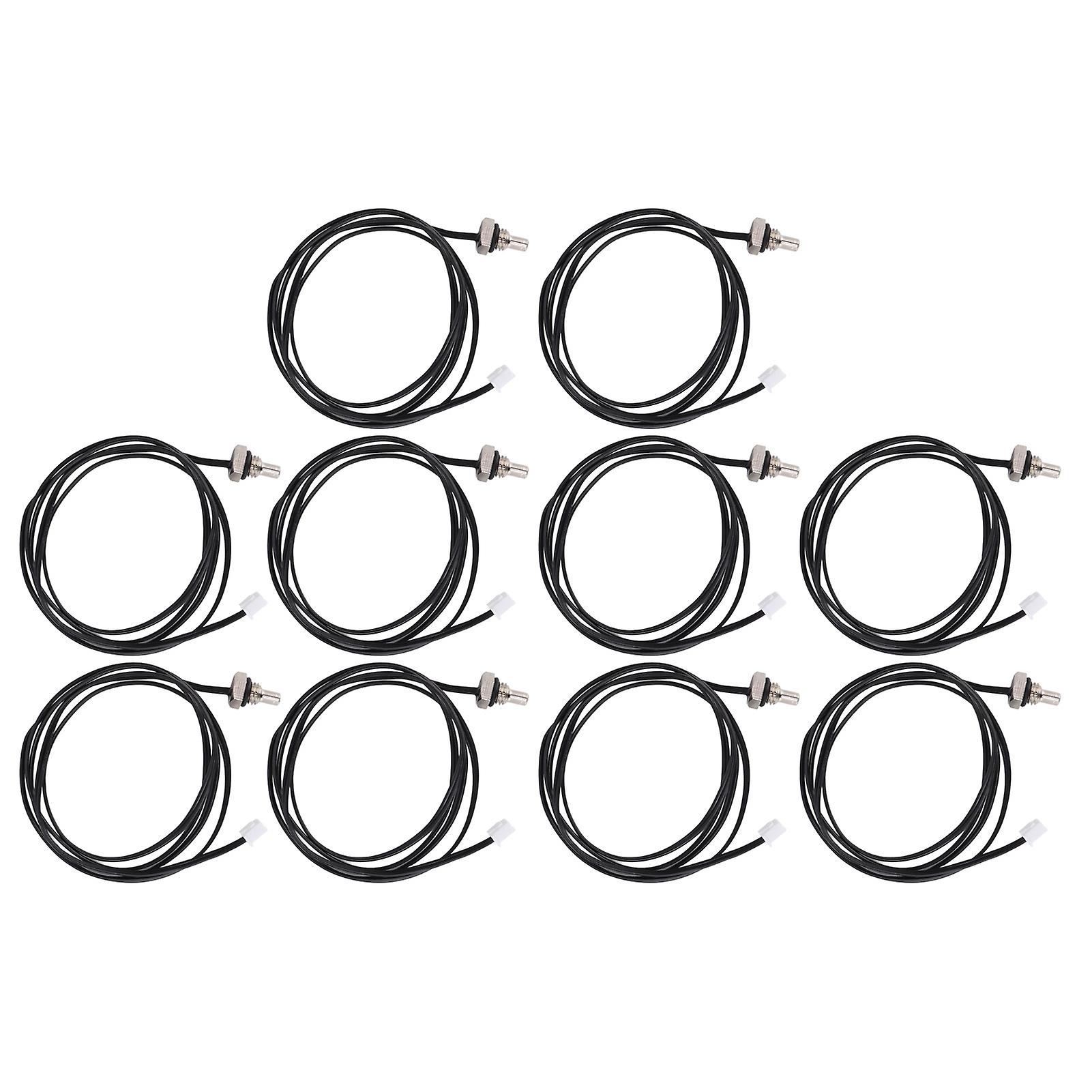 10pcs Thermistor Sensor Ntc Temperature Probe Hex Head 1 Meter Cable Length M8 Thread100k