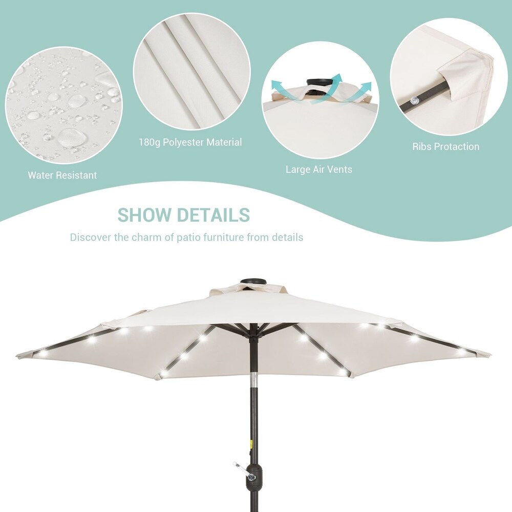 Bonosuki 7.5Ft LED Patio Market Umbrella Outdoor Table Umbrella