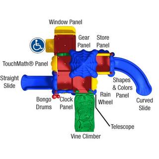 Ultra Play Discovery Center Commercial Playground 5 Deck with Roof Anchor Bolt Mounting DC-5XLG02-08-0210