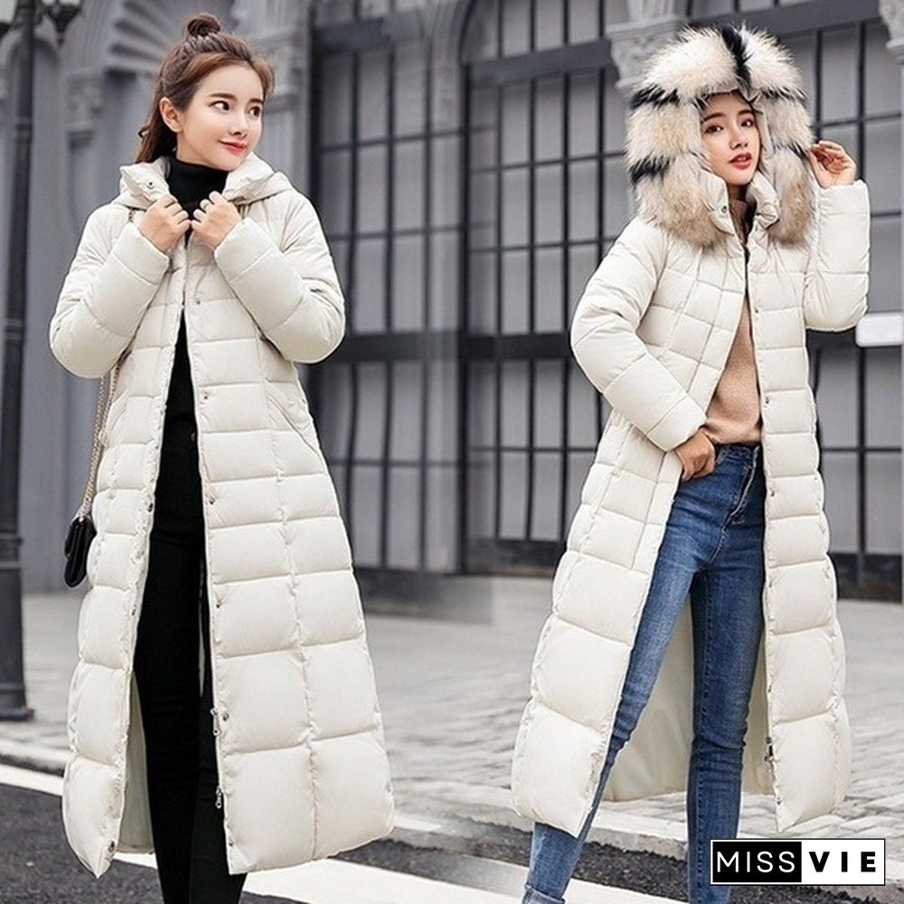 New Fashion Women's Winter Down Coat Clothes Cotton-Padded Thickening Down Casual Winter Coat Long Jacket Down Parka XS-3XL