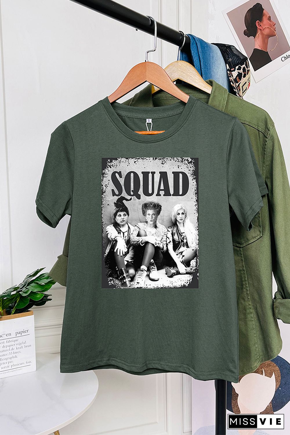 Hocus Pocus Squad Printed Graphic Tees for Women Wholesale Short Sleeve T shirts Top