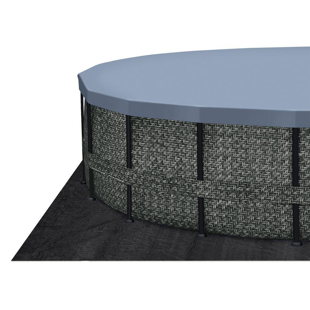 Funsicle 20 ft. Round 48 in. Deep Metal Frame Above Ground Pool Dark Herringbone P4A02048B