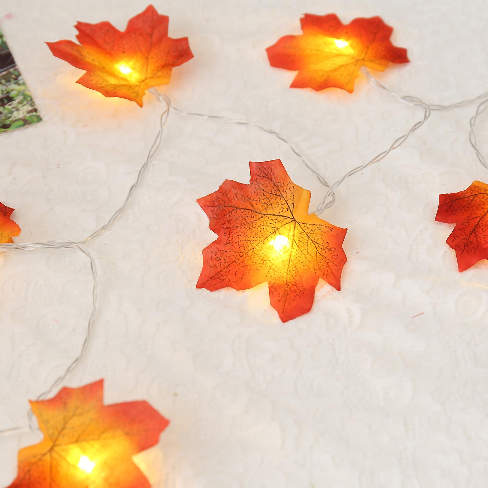 Twinkle Hanging Lighting Decorations，Maple Leaves String Lights Fall Lights Maple Leaf Light Achieve More