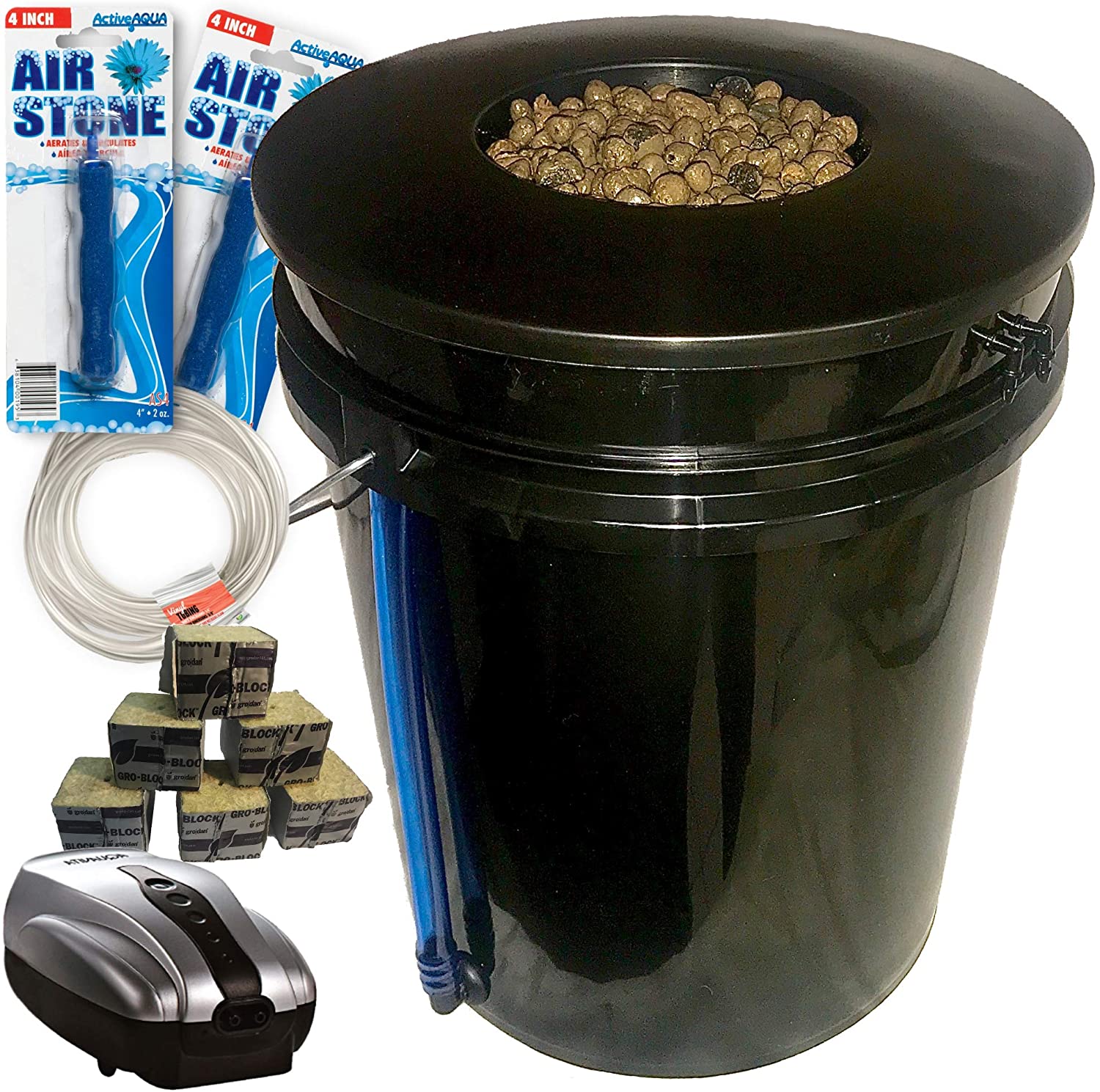 The Atwater HydroPod - A/C Powered DWC Deep Water Culture Hydroponic Garden System Kit - Bubble Bucket - Bubbleponics - Grow Your Own! Start Today! Without Nutrients