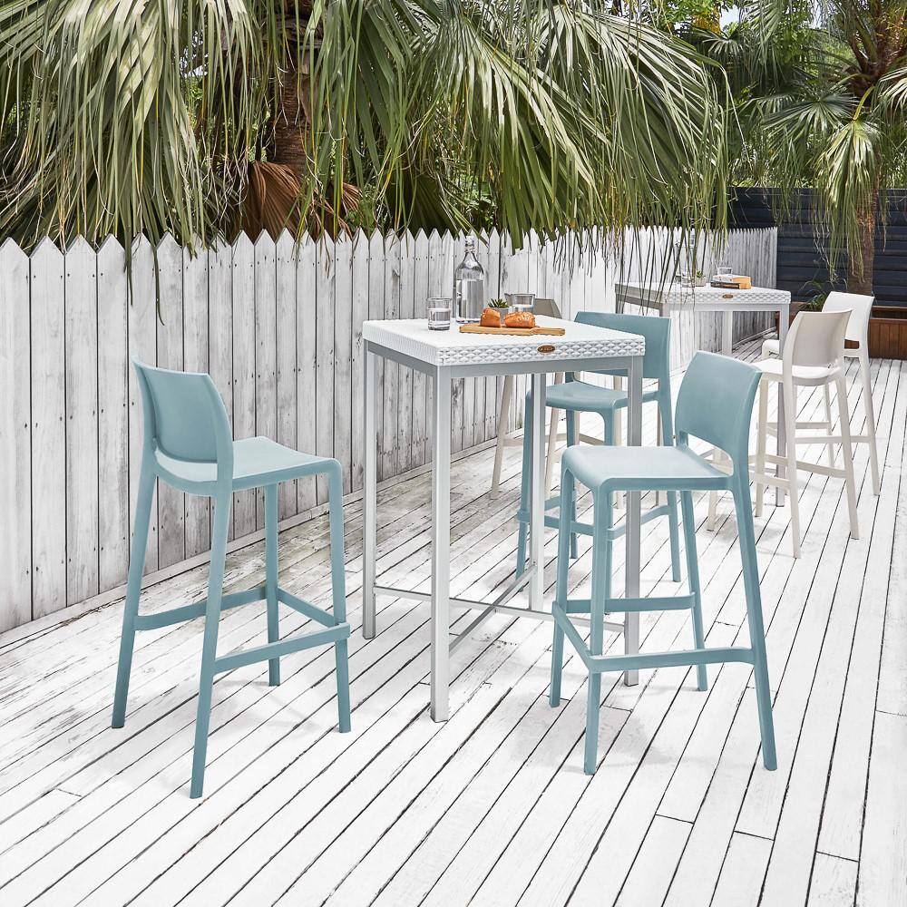 Lagoon Sensilla Baby Blue 40.60 in. Low Back Resin Stackable Bar Stool (Set of 2) 7211B9-BSLGS