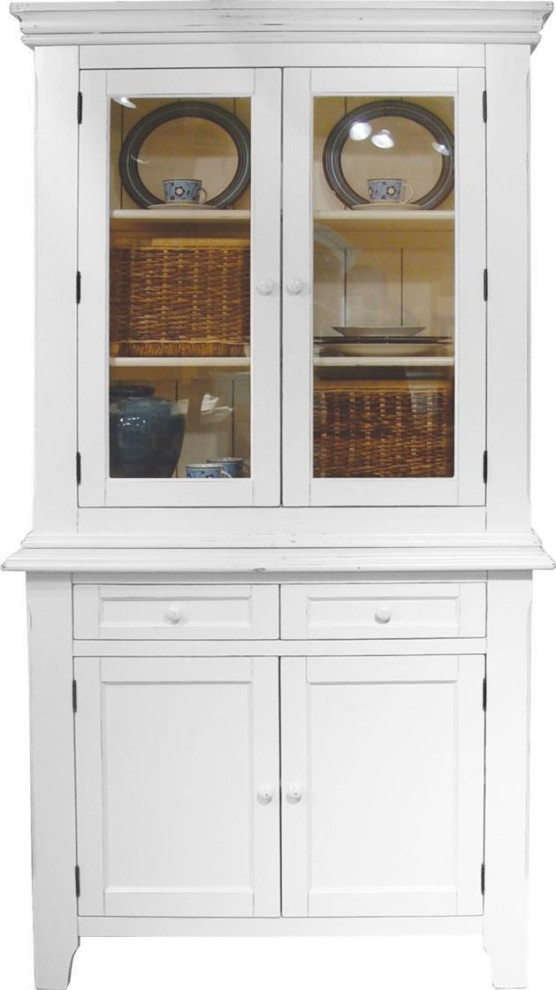 Bookcase TRADE WINDS PROVENCE Traditional Antique Painted White Paint   Farmhouse   Bookcases   by EuroLuxHome  Houzz