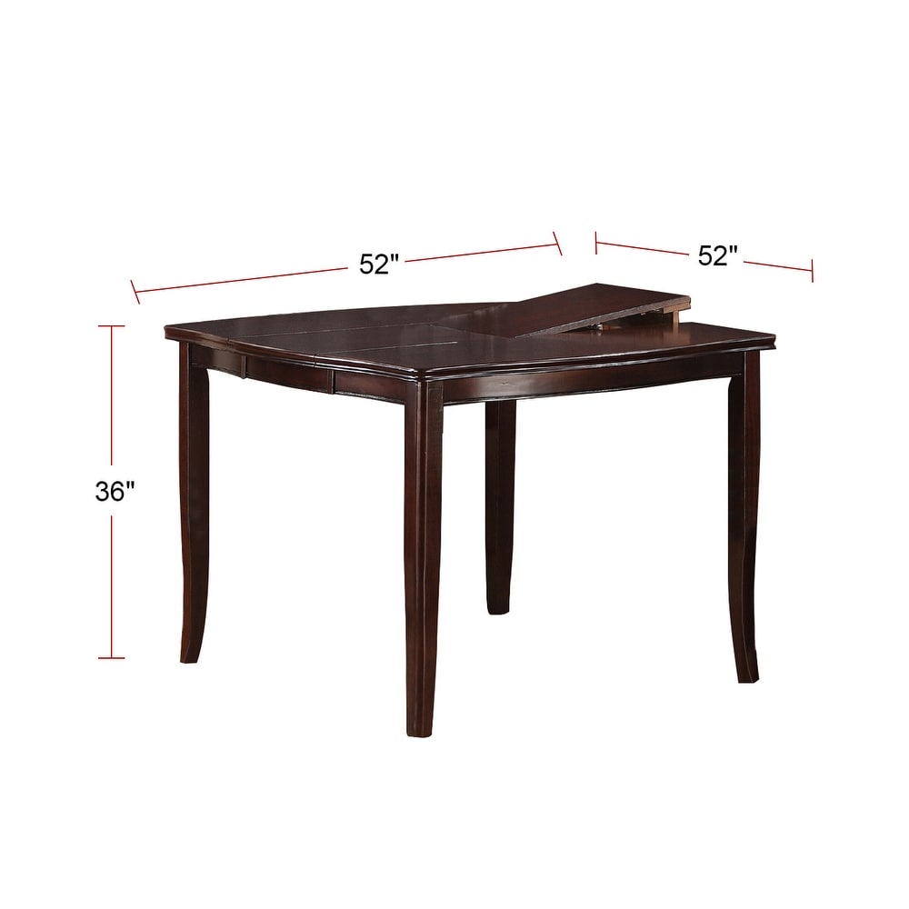 Wooden Dining Table with Butterfly Leaf in Dark Brown