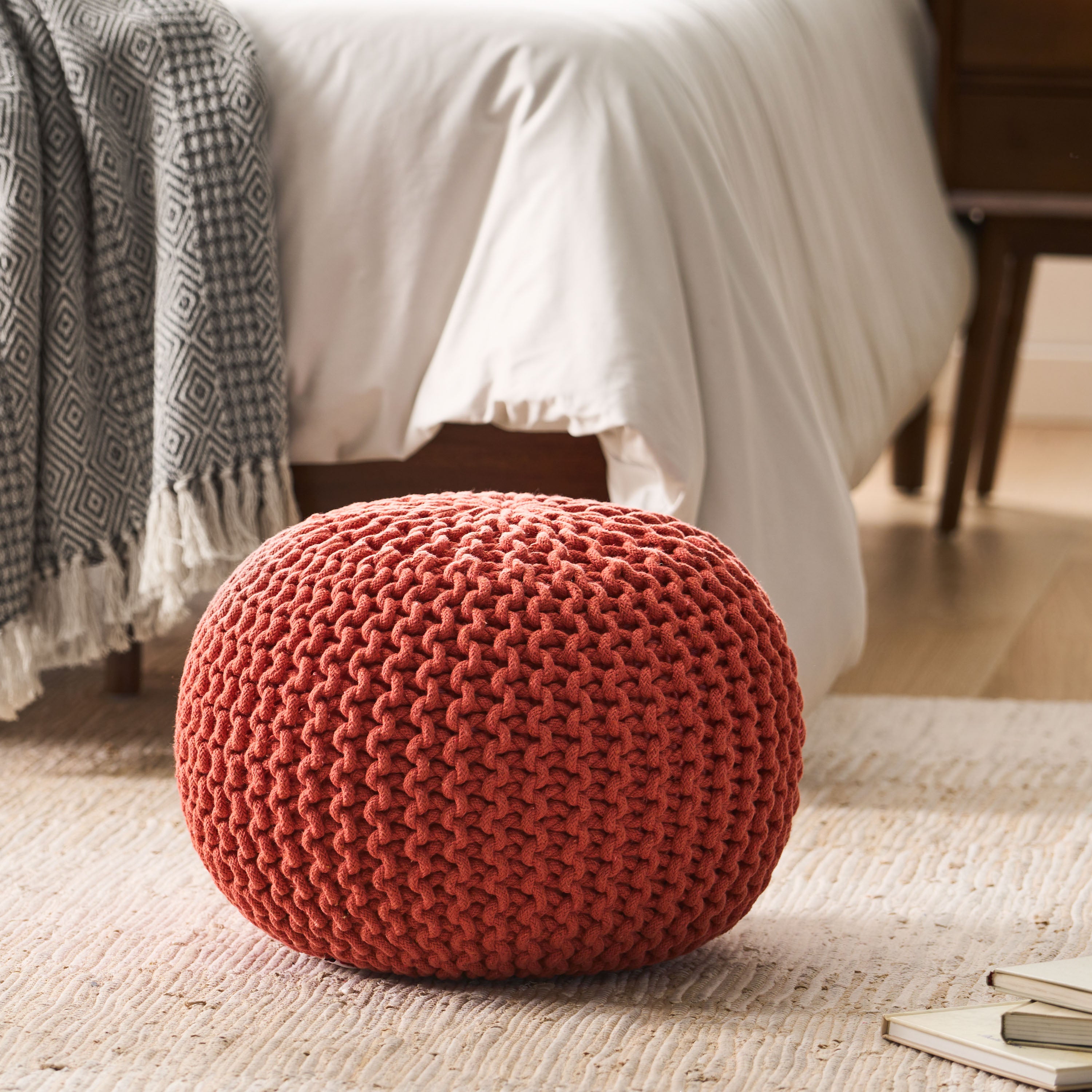 Poona Handcrafted Modern Cotton Pouf