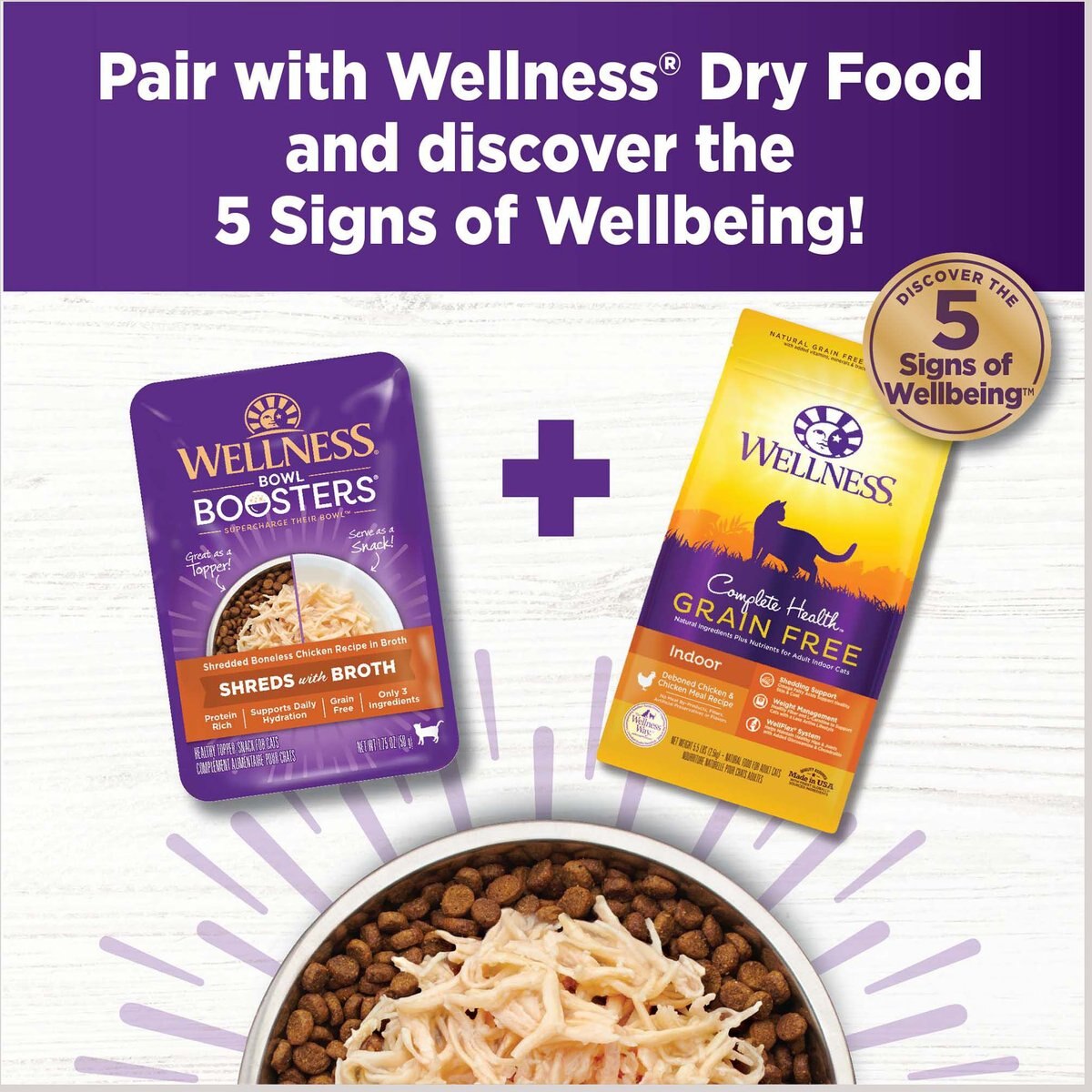 Wellness CORE Simply Shreds Grain-Free Boneless Chicken Wet Cat Food Topper