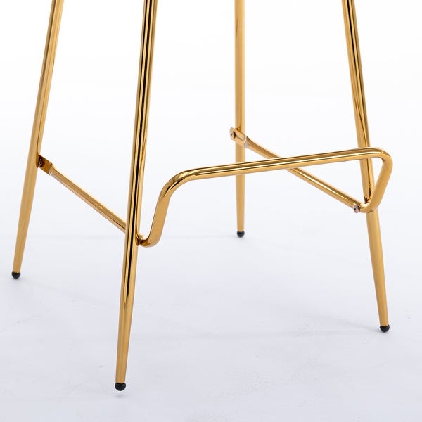 Bar Stool Set of 2，High Bar Stool with Metal Legs and Soft Back