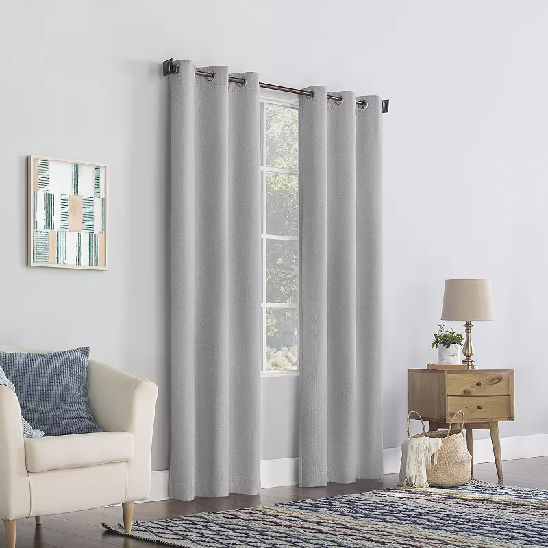 No. 918 Lindstrom Textured Draft Shield Fleece Insulated Room Darkening Grommet Window Curtain