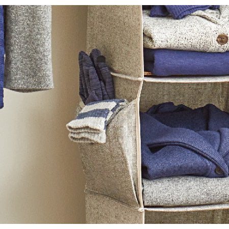 Better Homes & Gardens 6-Shelf Hanging Closet Organizer with 3 Side Pockets