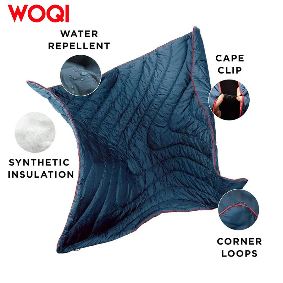 Woqi High Quality Can Be Customized Lightweight Warm Camping Puffy Blanket For Outdoor