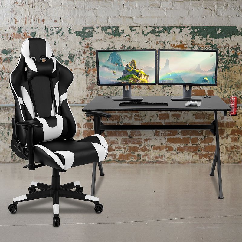 Flash Furniture Gaming Desk and Reclining Gaming Chair 2-piece Set