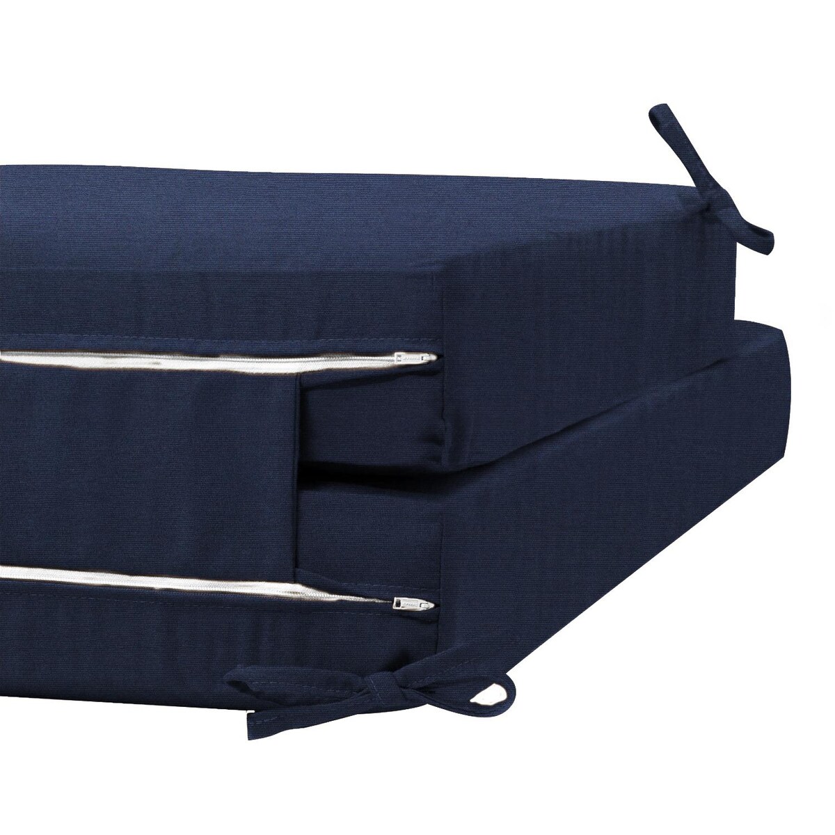 Sunbrella Canvas Navy Long Outdoor Replacement Chaise Lounge Cushion W/ Knife Edge By Signature