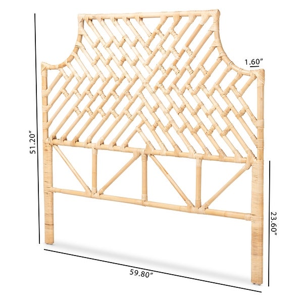 Jayliah Modern and Bohemian Standalone Rattan Headboard-Queen - - 35527686