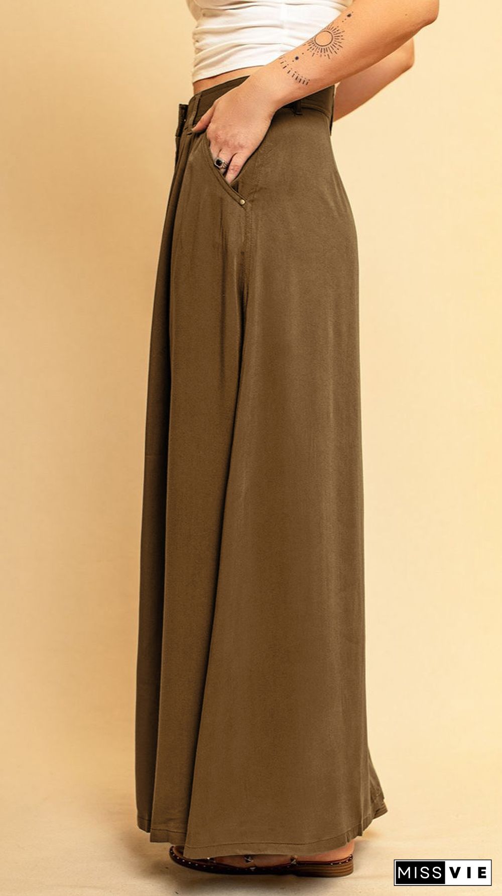 Plain Snap Button Long Length Suede Skirts