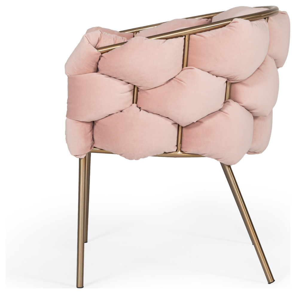 Modrest Debra Modern Pink Fabric Dining Chair   Contemporary   Dining Chairs   by Vig Furniture Inc.  Houzz