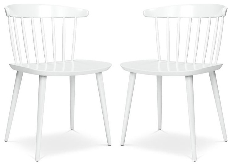 Aron Living Brook 17 quotMid Century Plastic Dining Chairs in White (Set of 2)   Midcentury   Dining Chairs   by Homesquare  Houzz