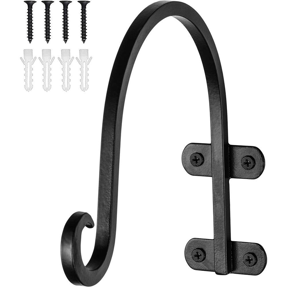 Monarch Abode Heavy Duty 8 in. Hand Forged Wall Mounted Plant Hook (Black) 19187