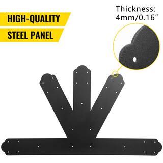 VEVOR Gable Plate Black Powder-Coated Truss Connector Plates 6:12 Pitch Gable Bracket 0.16 in. Steel Truss Nail Plates DZHWLJ612V4EY3DTFV0