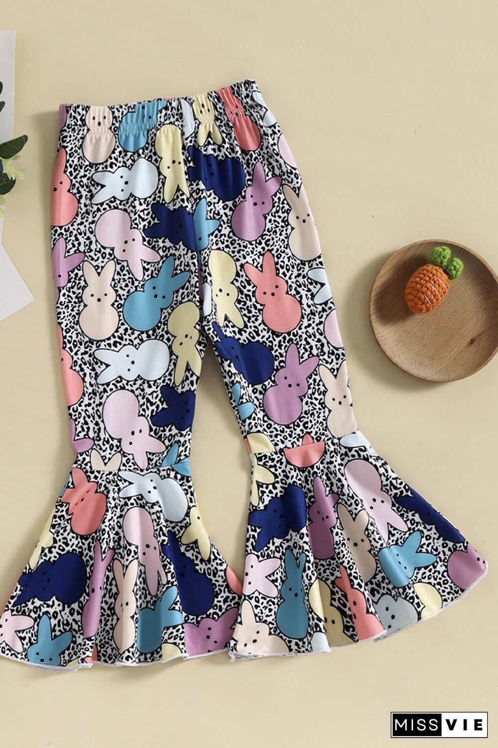 Easter Bunny Print Top & Flare Pants 2PCS Set Wholesale