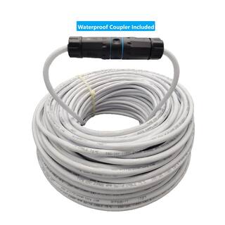 Micro Connectors Inc 200 ft. CAT6 Outdoor-Rated Shielded Ethernet Cable Kit with Waterproof Coupler in White E08-200WOU-KT