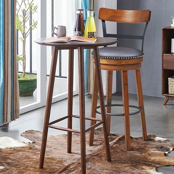 360-Degree Swivel Stools with Leather Padded Seat - 18