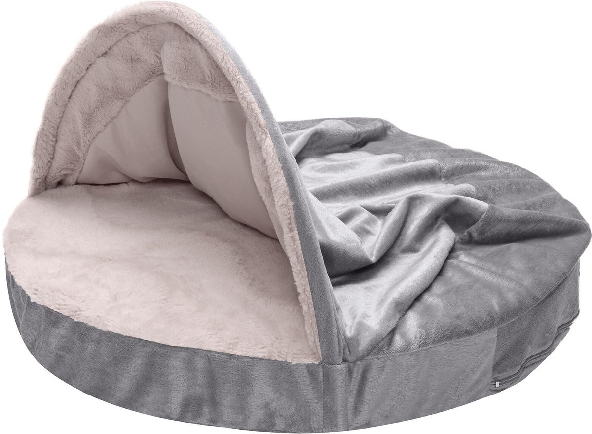 FurHaven Wave Fur and Velvet Memory Foam Snuggery Dog and Cat Bed