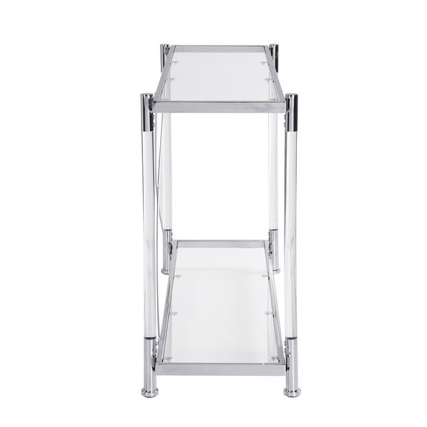 Acrylic Glass Side Table Chrome Sofa Table Console Table