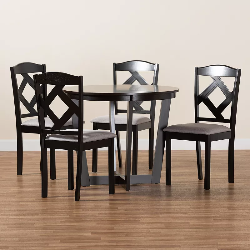 Baxton Studio Morigan Dining Table and Chair 5-piece Set