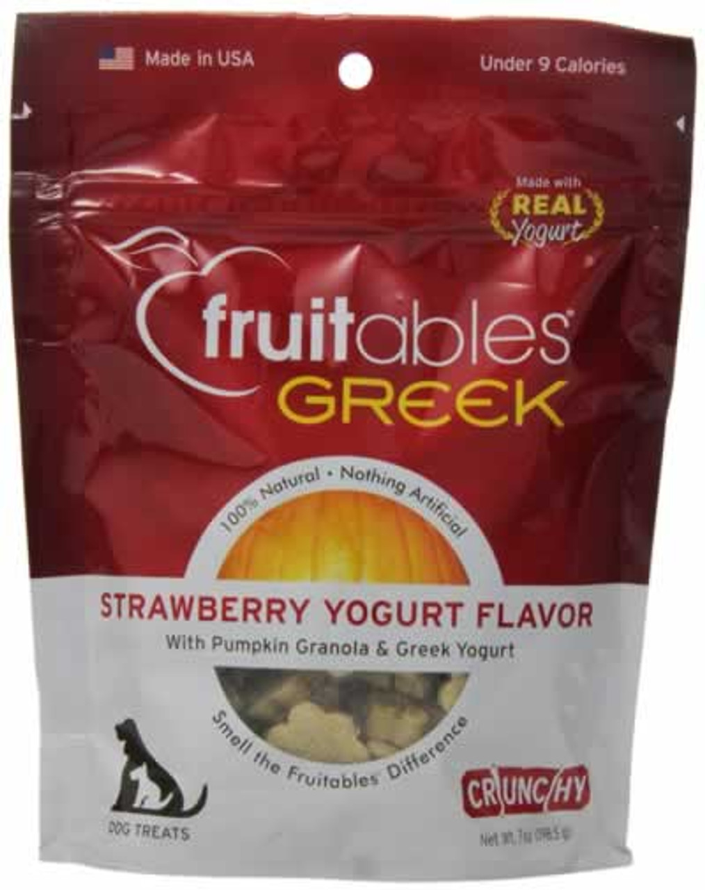 Fruitables Strawberry Greek Yogurt Crunchy Dog Treats 7 Ounces