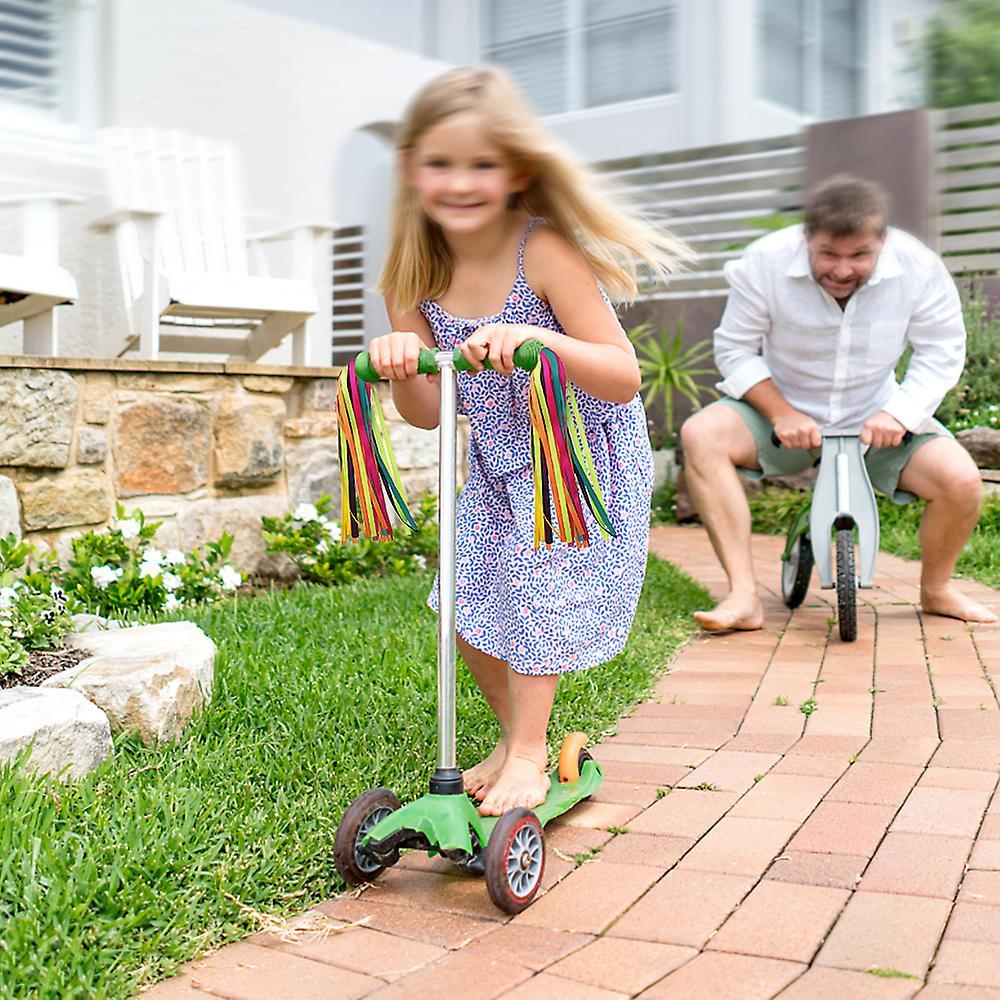 2 Pcs Kid's Rainbow Bike Streamers For Girls Boys Children's Tassel Scooters Ribbons Bike Handlebar Streamers Ribbons No.237487