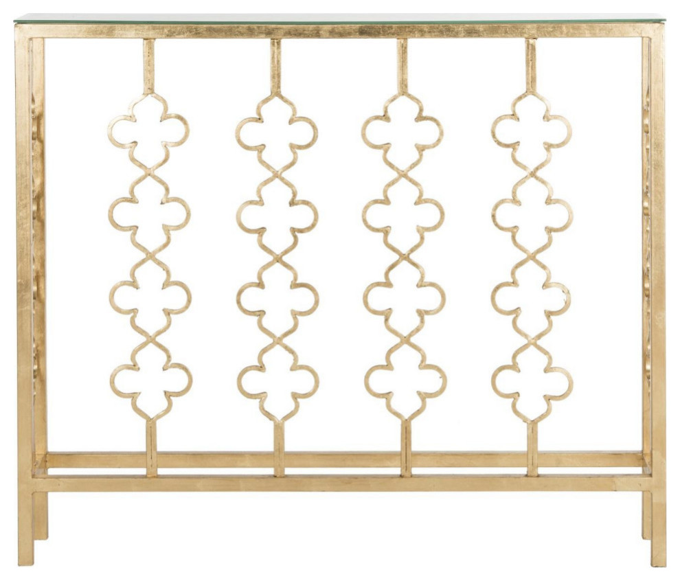 Gina Console Table  Antique Gold Leaf   Mediterranean   Console Tables   by Rustic Home Furniture Deco  Houzz