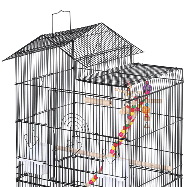 Yaheetech 39''H Roof Top Large Metal Bird Cage Parrot Cockatiel Conure Parakeet Budgie Finch Lovebird Pet Bird Cage w/Toys