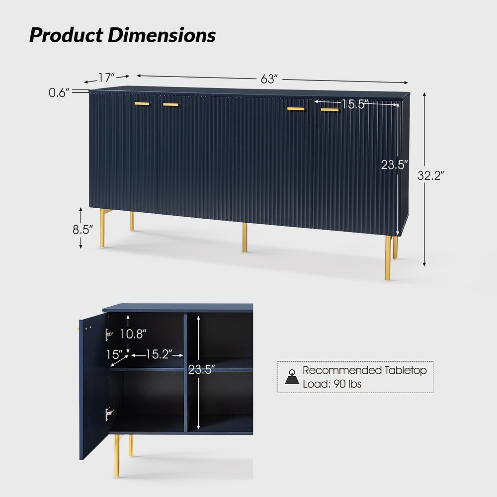 Gilb Modern Storage Sideboard with Adjustable Shelves By HULALA HOME