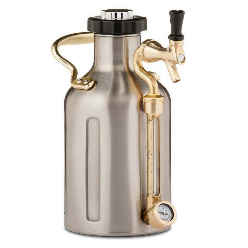 GrowlerWerks uKeg 64 oz. Stainless Steel Carbonated Growler GWA1001-ST-NB-00