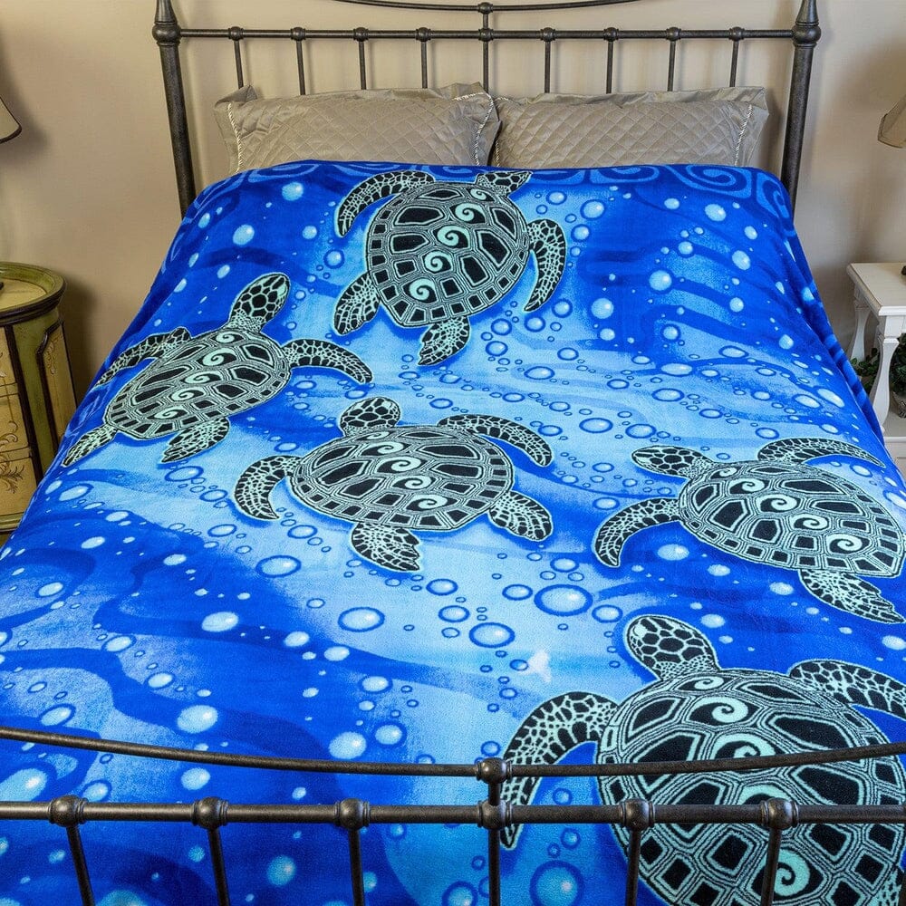 Tribal Turtle Super Soft Full/Queen Size Plush Fleece Blanket