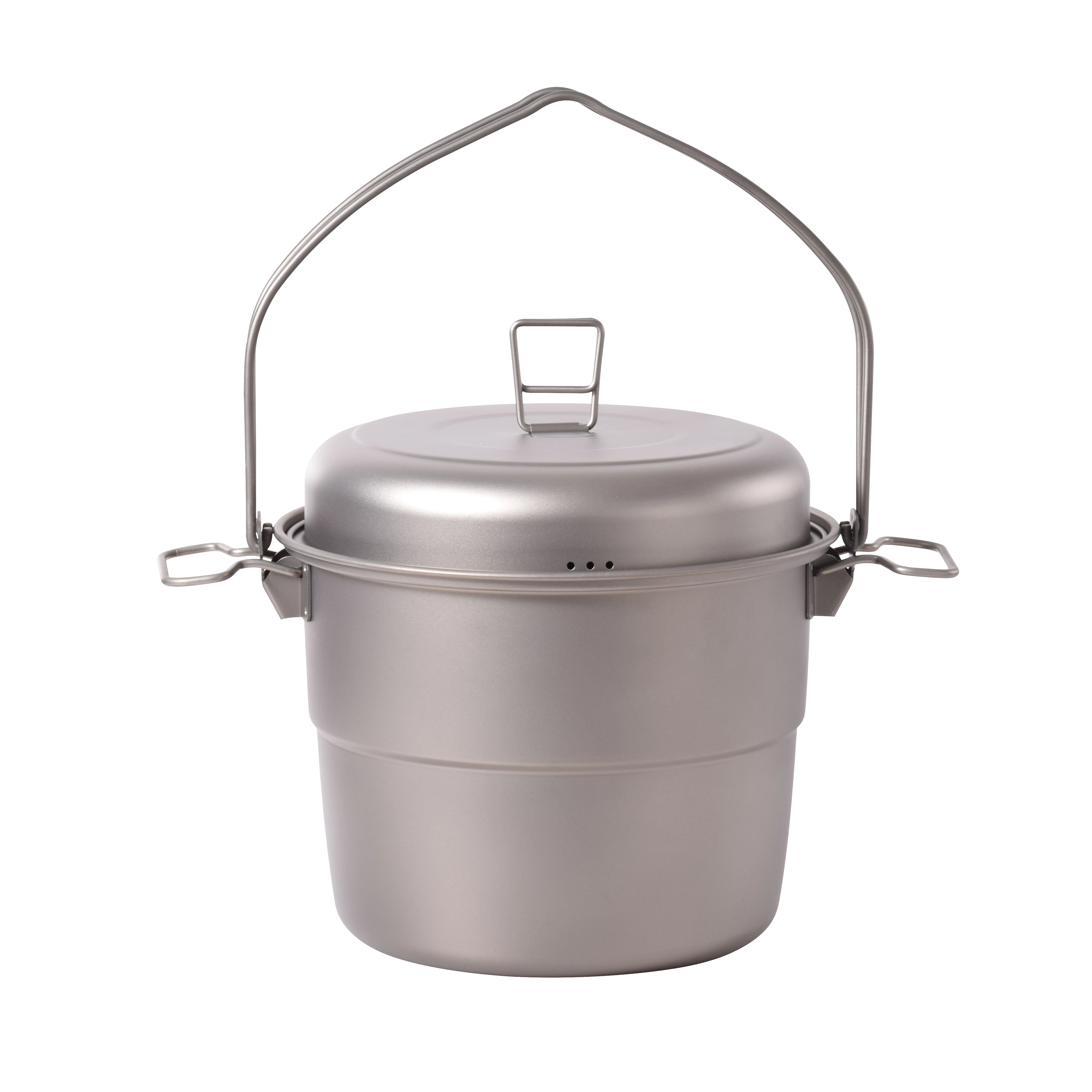 5.5L titanium family camping hanging pot