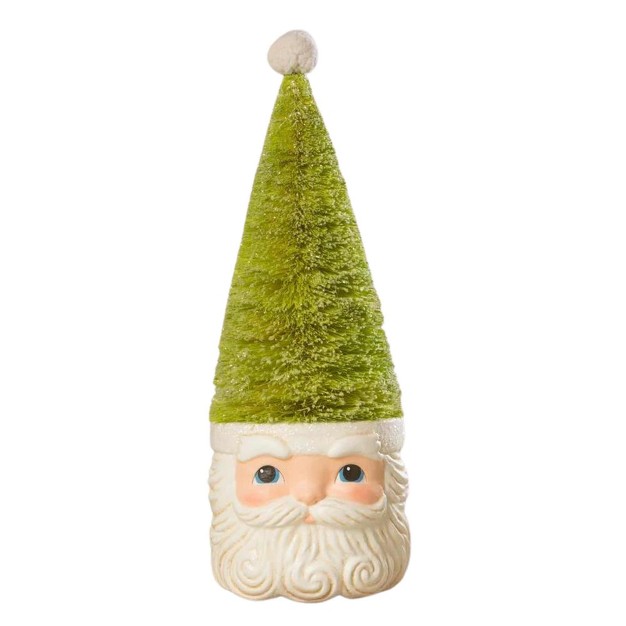 Bethany Lowe Bottle Brush Santa One Figurine 11 75 Inches Christmas Tl2365 Polyresin Green