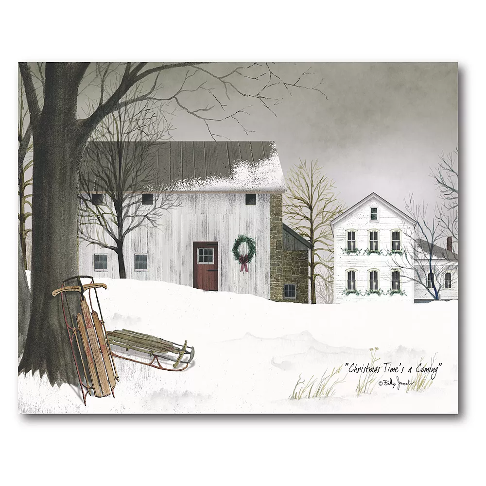 COURTSIDE MARKET Go Sledding Canvas Wall Art