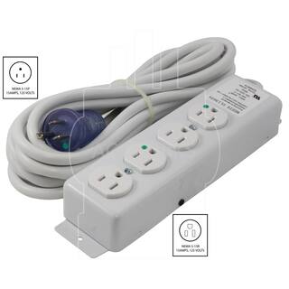 AC WORKS 15FT 15A 143 MedicalHospital Grade Power Strip with 4 Outlets MD203-15D