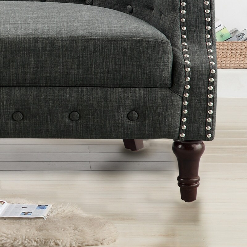 Rosevera Three Piece Living Room Tufted Sofa Set  Chesterfield