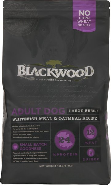 Blackwood Whitefish Meal and Oatmeal Recipe Large Breed Adult Dry Dog Food