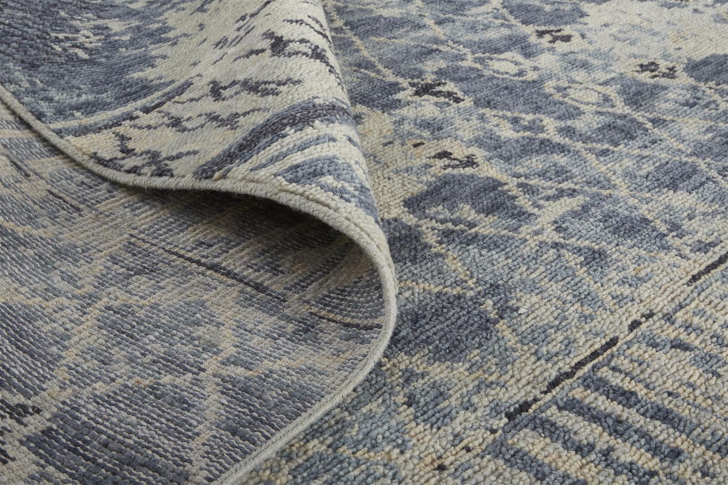 Scottsdale Hand Knotted Blue and Tan Rug by BD Fine