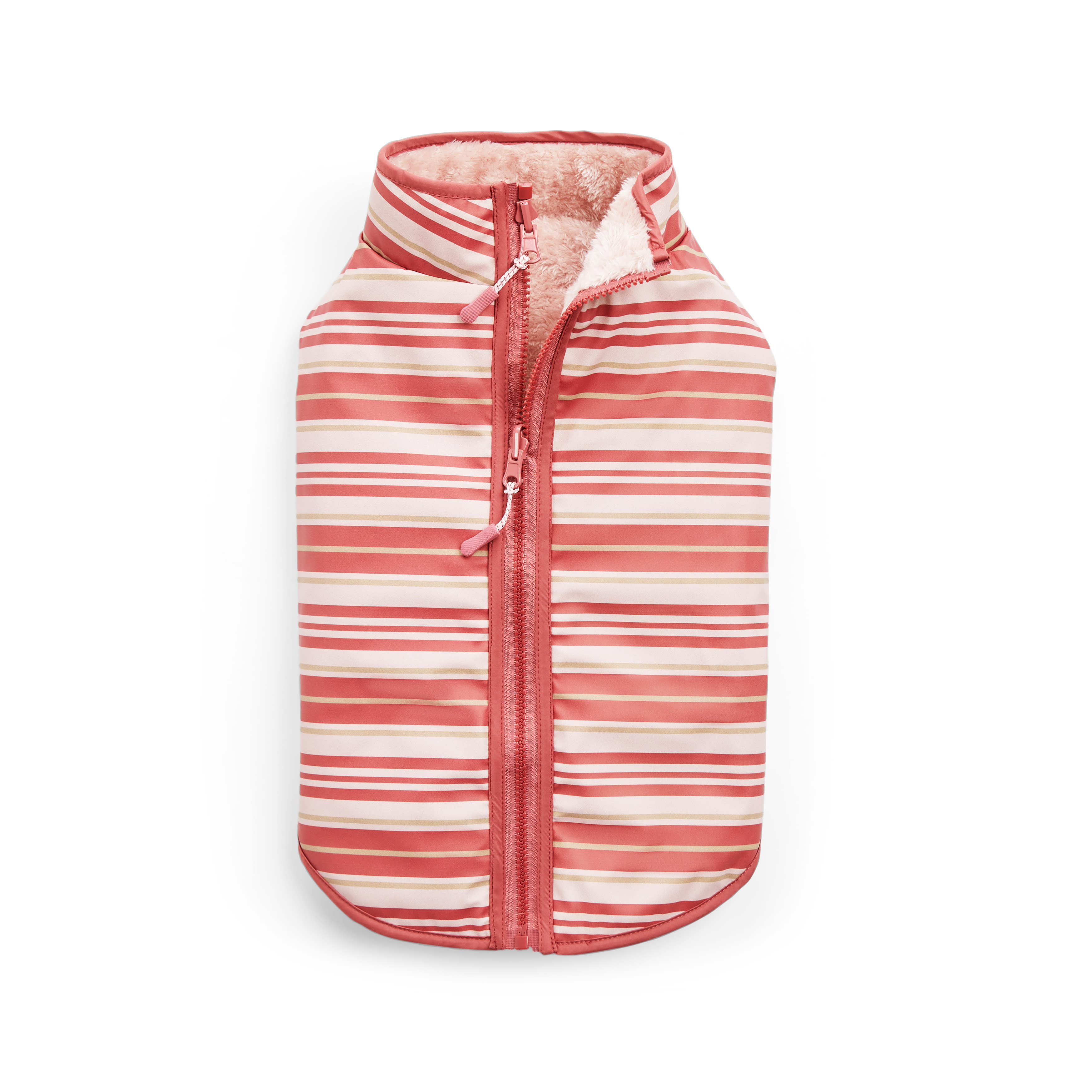 YOULY Pink Reversible Stripe Pet Jacket， XX-Small