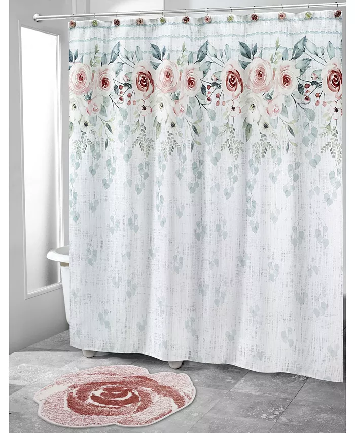 Avanti Spring Garden Peony Printed Shower Curtain 72 x 72