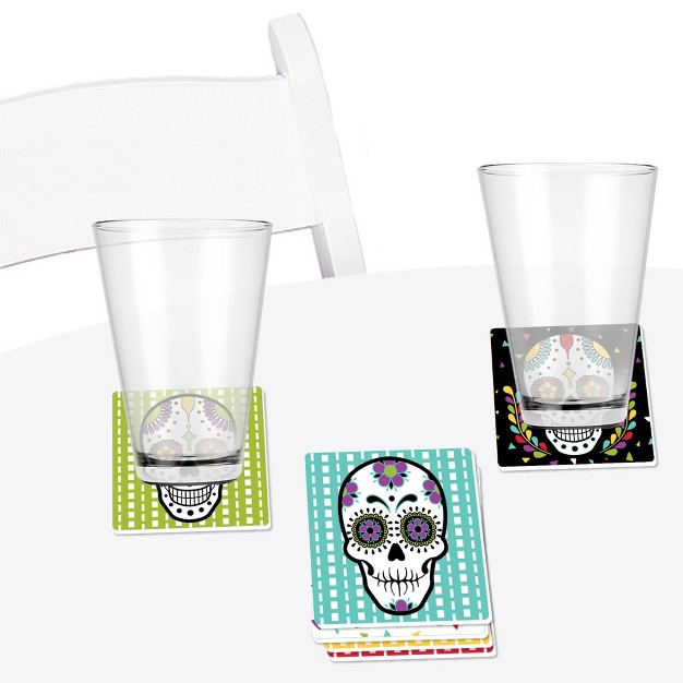 Big Dot Of Happiness Day Of The Dead Sugar Skull Party Decorations Drink Coasters Set Of 6